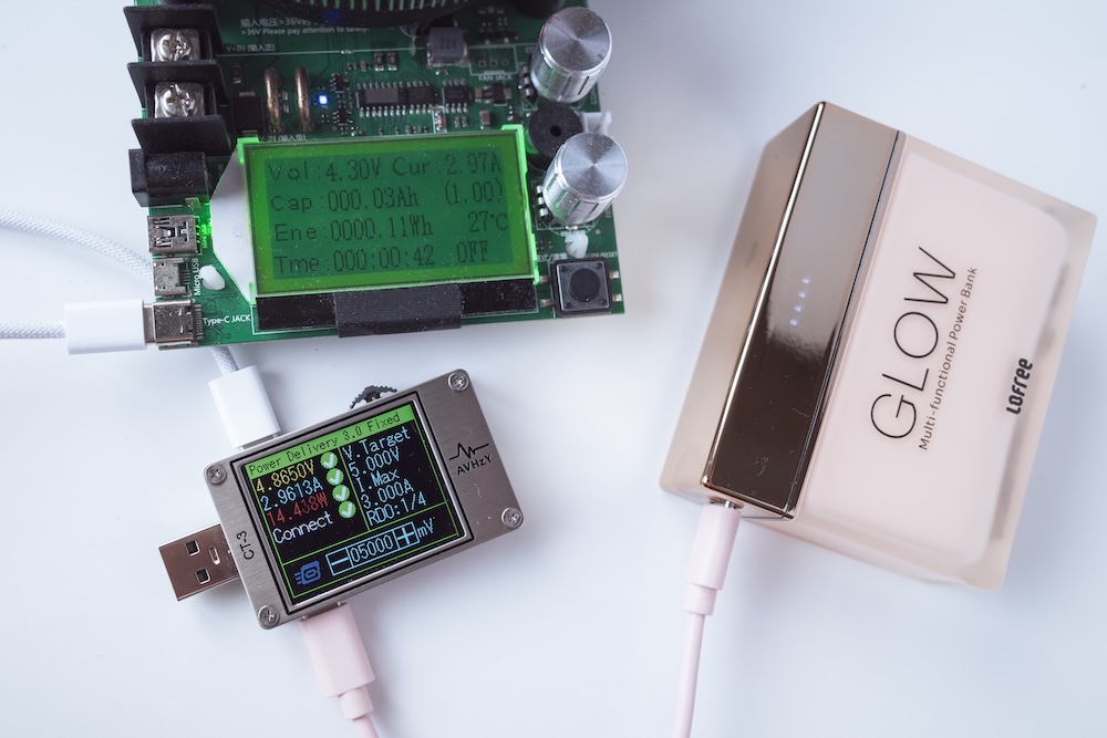 Lofree Glow Power Bankをテスターで放電