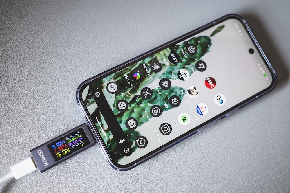 Google Pixel 10の有線充電速度