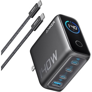 Anker Charger (140W, 4 Ports) with USB-C & USB-C ケーブル