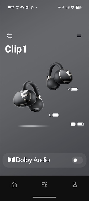 PeatsAudioアプリSOUNDPEATS Clip1トップ画面