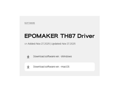 EPOMAKER TH87 ドライバー