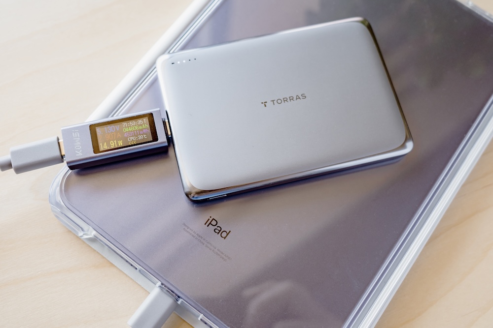 TORRAS MiniMag Pro 5000mAhでiPad mini 6を有線充電