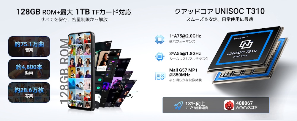 Blackview Wave 10CのストレージとCPU