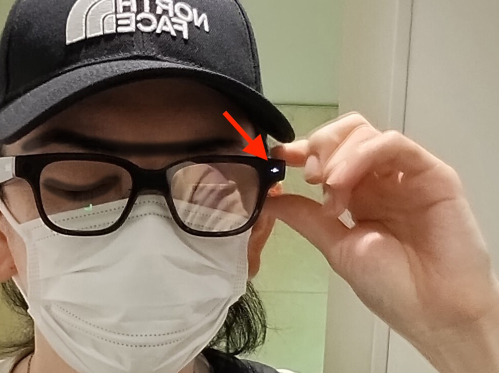 Rokid Glasses撮影中のライト点灯