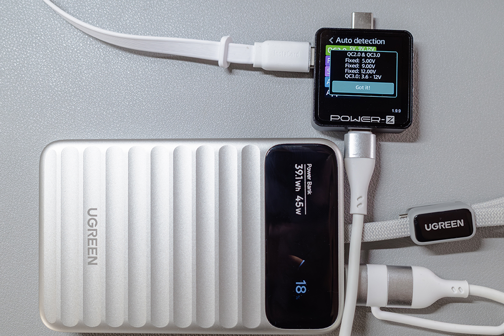 UGREEN Nexode Wavy内蔵ケーブル/USB-AポートのPDO