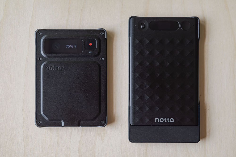 Notta Memo ProとNotta Memo Type-C（ケース装着）