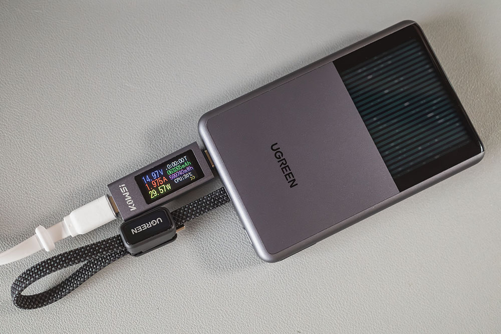 UGREEN MagFlow Pro 液体冷却式モバイルバッテリー本体への充電速度